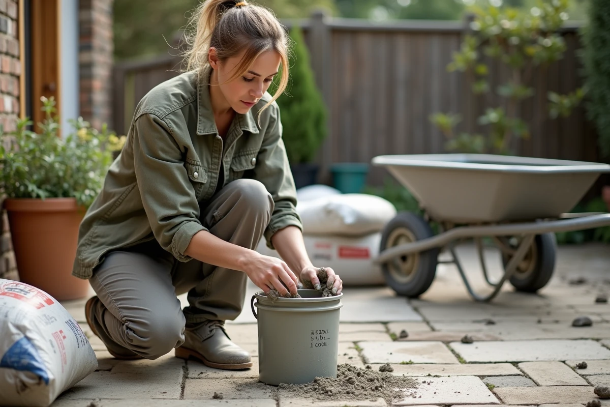 Jeune femme versant de l
