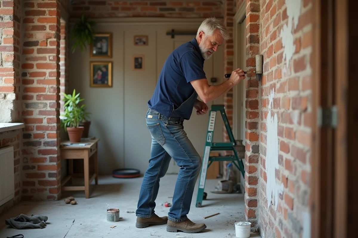 Homme rénove intérieur d